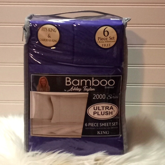Bamboo Essence King Size Purple- 6 Piece Sheet Set - Picture 10 of 10